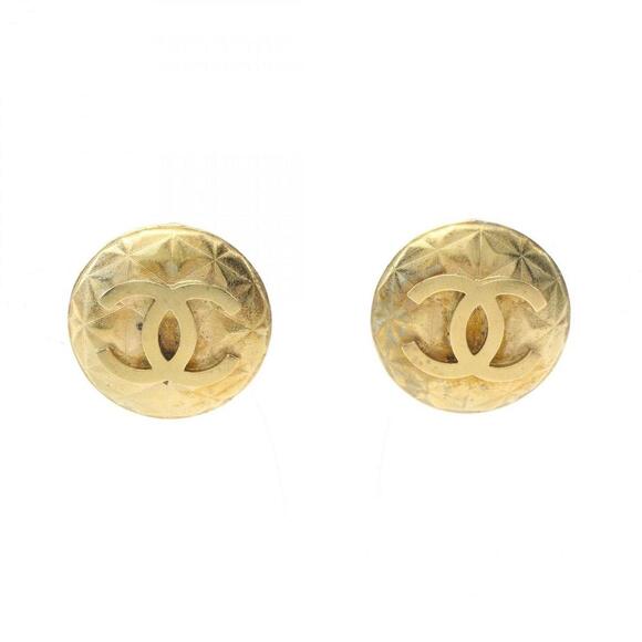 CHANEL Gold Logo Earrings - Picture 1 of 7
